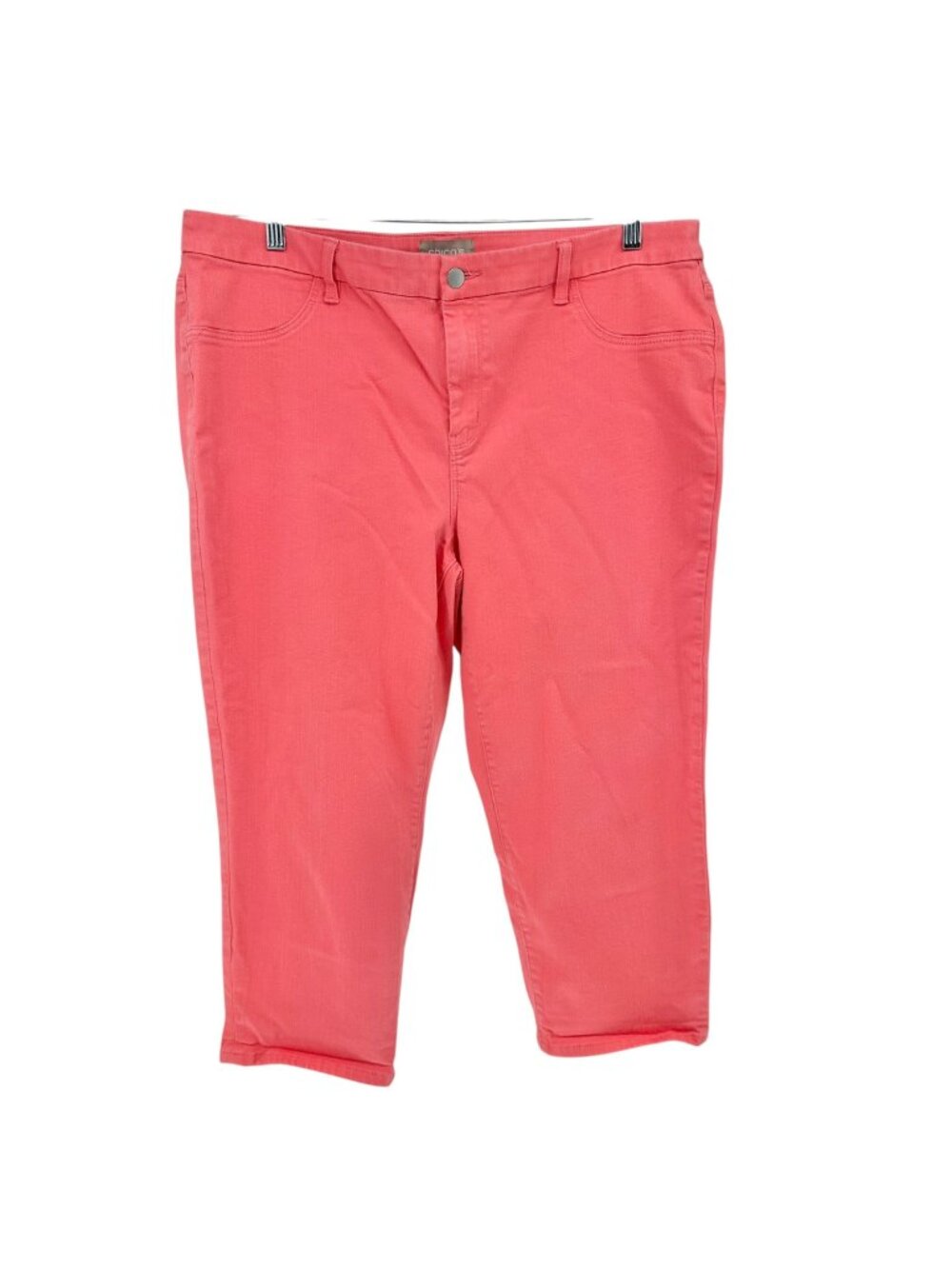 Chicos Size 3 Capri Pants Womens XL 16 Pink Cotton Blend Stretch Pockets
